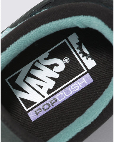 Black and sales mint green vans