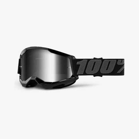 100% Strata 2 Goggles - Black - Silver Mirror Lens