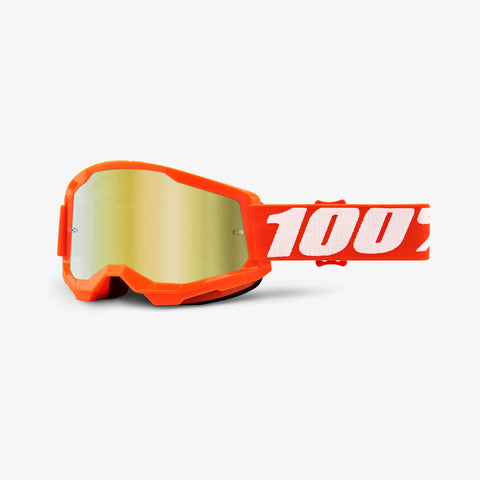 100% Strata 2 Goggles - Orange - Gold Mirror Lens